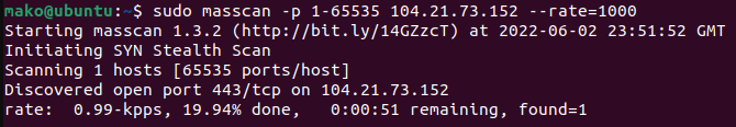 port scanning with masscan