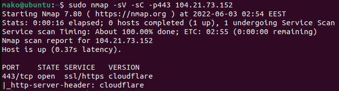 service detection with nmap